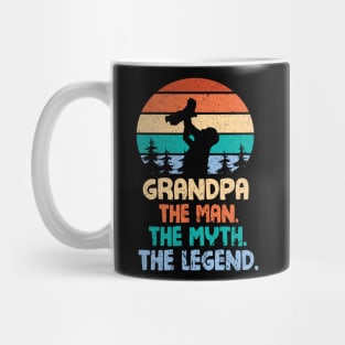 Grandpa The Man The Myth The Legend Happy Parent Father Independence July 4th Summer Day Vintage Mug